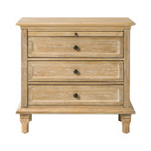 Everama Furniture Germaine 3 Drawer Bedside Table with Pull-Out Shelf