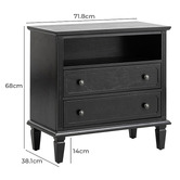 Everama Furniture Elrond 2 Drawer Bedside Table