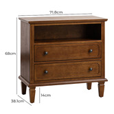 Everama Furniture Elrond 2 Drawer Bedside Table