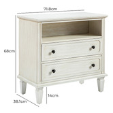 Everama Furniture Elrond 2 Drawer Bedside Table