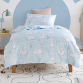 Jack and Ava Sleepy Bunnies Cotton Satin Quilt Cover Set