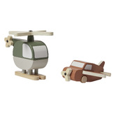 Flexa Toys Flexa 2 Piece Helicopter &amp; Plane Toy Set