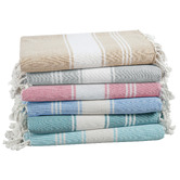 Lane Linen 6 Piece Chambray Cotton Beach Towel Set