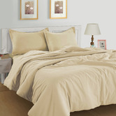 Lane Linen Vanilla Organic Washed Cotton Quilt Cover Set