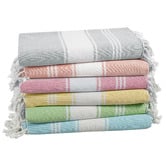 Lane Linen 6 Piece Chambray Cotton Beach Towel Set