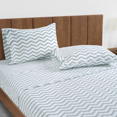 Lane Linen Chevron Organic Washed Cotton Quilt Cover Set