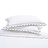 Lane Linen Scallop Cotton Sheet Set