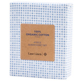 Lane Linen Blue Polka Dot Organic Washed Cotton Sheet Set