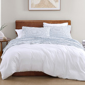 Lane Linen Blue Polka Dot Organic Washed Cotton Sheet Set