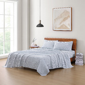 Lane Linen Blue Polka Dot Organic Washed Cotton Sheet Set