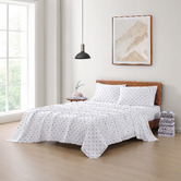 Lane Linen Black Polka Dot Organic Washed Cotton Sheet Set
