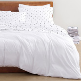 Lane Linen Black Polka Dot Organic Washed Cotton Sheet Set