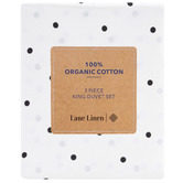Lane Linen Black Polka Dot Organic Washed Cotton Sheet Set
