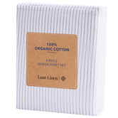 Lane Linen Blue Cobalt Organic Washed Cotton Sheet Set