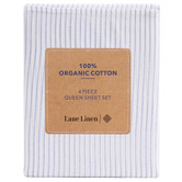 Lane Linen Blue Cobalt Organic Washed Cotton Sheet Set
