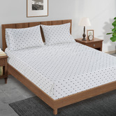 Lane Linen Black Polka Dot Organic Washed Cotton Sheet Set