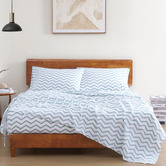 Lane Linen Chevron Organic Washed Cotton Sheet Set