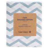 Lane Linen Chevron Organic Washed Cotton Sheet Set