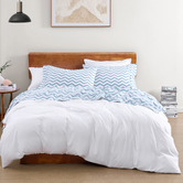Lane Linen Chevron Organic Washed Cotton Sheet Set