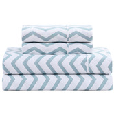 Lane Linen Chevron Organic Washed Cotton Sheet Set