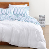 Lane Linen Chevron Organic Washed Cotton Sheet Set