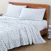 Lane Linen Chevron Organic Washed Cotton Sheet Set