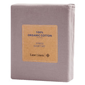 Lane Linen Lilac Washed Organic Cotton Quilt Cover Set