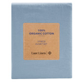 Lane Linen French Blue Washed Organic Cotton Quilt Cover Set