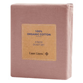 Lane Linen Rose Dawn Washed Organic Cotton Quilt Cover Set