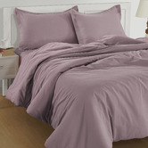 Lane Linen Lilac Washed Organic Cotton Quilt Cover Set