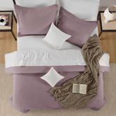 Lane Linen Lilac Washed Organic Cotton Quilt Cover Set