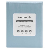 Lane Linen Cotton Percale Sheet Set
