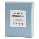 Lane Linen Cotton Percale Sheet Set
