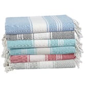 Lane Linen 6 Piece Chambray Cotton Beach Towel Set