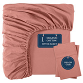 Lane Linen Organic Cotton Fitted Sheet Set