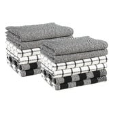 Lane Linen 12 Piece Checkered Cotton Tea Towel Set
