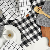 Lane Linen 12 Piece Checkered Cotton Tea Towel Set