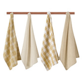 Lane Linen 4 Piece Madeleine Cotton Tea Towel Set
