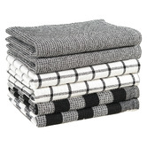 Lane Linen 6 Piece Checkered Cotton Tea Towel Set