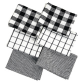 Lane Linen 6 Piece Checkered Cotton Tea Towel Set