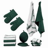 Lane Linen 16 Piece Cotton Tea Towel, Dish Cloth, Pot Holder &amp; Oven Mitt Set