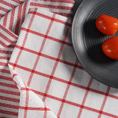 Lane Linen 6 Piece Red Cotton Tea Towel Set