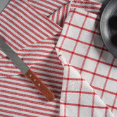 Lane Linen 12 Piece Red Cotton Tea Towel Set