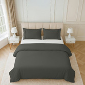 Lane Linen Charcoal Organic Washed Cotton Quilt Cover Set