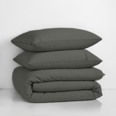 Lane Linen Charcoal Organic Washed Cotton Quilt Cover Set