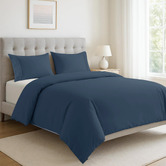 Lane Linen Estate Blue Organic Washed Cotton Quilt Cover Set