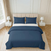 Lane Linen Estate Blue Organic Washed Cotton Quilt Cover Set