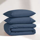Lane Linen Estate Blue Organic Washed Cotton Quilt Cover Set