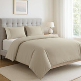 Lane Linen Neutral Organic Washed Cotton Quilt Cover Set