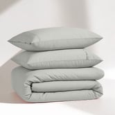 Lane Linen Silver Organic Washed Cotton Quilt Cover Set